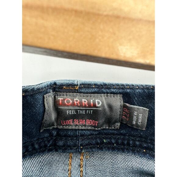 Torrid Medium Wash Luxe Slim Boot Cut Plus Size Jeans Women's Size 22R - Picture 6 of 8